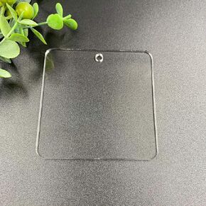 15 Blank Acrylic Square Clear with Hole 1/8" thick for Keychains Jewelry Crafts (2.5 Inch)