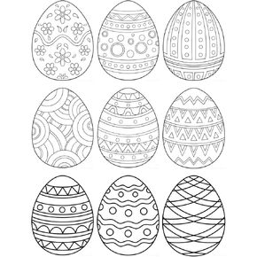 54 PCS Easter Eggs Cetouts بطاقات تلوين عيد الفصح لزخارف زخرفة الحفل