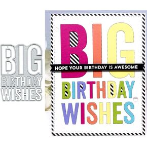 DDeehs Big Birthday Wishes Metal Die Cuts,Happy Party Best Cutting Dies Cut Stencils for DIY Scrapbooking Album Decorative Embossing Paper Card Making