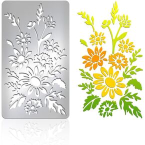UNICRAFTALE 1Pc Sunflowers Bouquet Metal Stencil Stainless Steel Template Tool Leaf Metal Stencil for Journaling Flower Cutting Dies Stencils for DIY Scrapbooking Photo DIY Paper Card