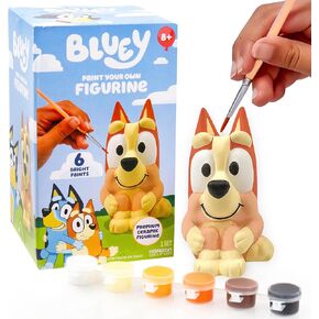 Bluey Paint Your Own Bank, Includes 6 Paints, Stickers, Vinyl Bank, Piggy Bank for Kids, Themed Piggy Bank, Great Gift Birthday Party, Toy Figures, Paintable Bluey Toys, Bluey Toys for Toddlers 1-3