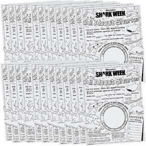 تلوين الخاص بك Discovery Shark Week ™ كل شيء عن ملصقات ورقية أسماك القرش (16 "× 20.75") 30 قطعة - مثالية للأنشطة الإبداعية للأطفال والمرح التعليمي