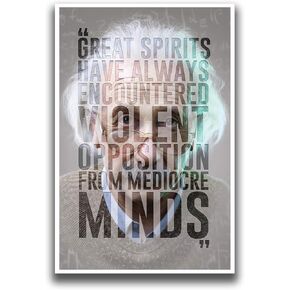 DHDM Great Spirits Have Always Encountered Albert Einstein Education Poster | 12-Inches by 18-Inches | Inspirational & Motivational Poster | JSC756