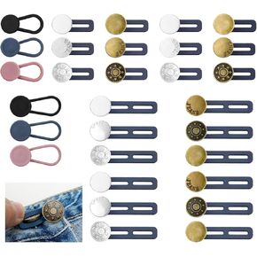 30Pcs Button Extenders for Jeans, Pants Button Extender, Waist Extenders for Pants for Women Men, No Sewing Waistband Extension 1-1.8 Inches