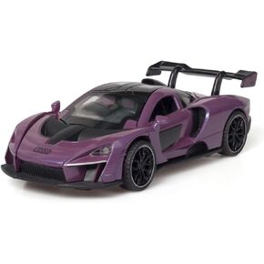 Toy Cars McLaren Senna Model Purple Alloy Collectibles Die-cast Vehicles with Sound and Light
