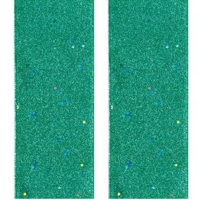 Offray Wired Edge Glitterie Craft Ribbon, 1 1/2-Inch x 9-Feet, Aqua