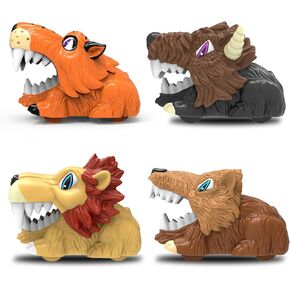 Toy Cars Monster Trucks Jungle Animal Car Set 4Pack ，Animal Race Cars Push and Go Pull Back Car, 3 Year Old Boys Girls, Toddlers Age 3,4,5,6,7 Year Animal Game Car Toys