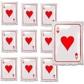 10 PCS Poker Party Aluminum Film Balloons for Casino Night, Birthday Parties, Halloween & Christmas Decorations