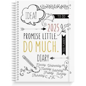 Burde Doodle Planner 2025, A5 Creative Notebook with Daily, Weekly, and Monthly Planning, 12 Month Diary and Personal Organizer, Artistic Drawing, Writing, Coloring Calendar, Hard Cover