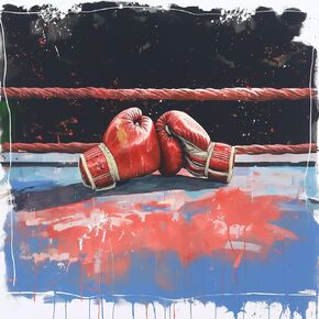 Beaudio Sports Series Diamond Painting Kits for Adults- Boxing Gloves in The Ring Art Print - DIY Round Full Drill 5D Diamond Art for Home Wall Decor (11.8x15.7inch)