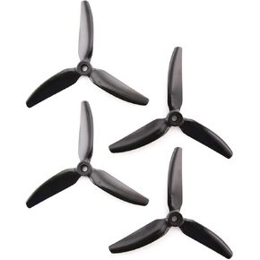 8pcs HQProp 5X4.3X3 V1S 5043 5 Inch 3-Blade Propellers Set (4X CW / 4X CCW) Poly Carbonate (Clear)