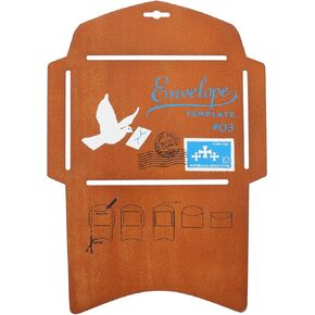 Lurrose Wooden Envelop Templates Envelope Making Template Wooden Invitation Card Hollow Out Envelope Stencil Template