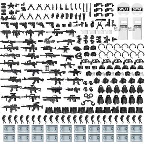 Hayder SWAT Police Weapons Building Toy Sets, Guns Army Accessory for Policeman Minifigures Military Equipment Gear Set, Compatible with Major Brand Mini Figures