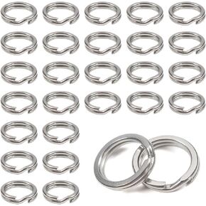 TOAOB 30pcs Mini Split Rings Double Jump Rings 10mm Stainless Steel Key Chain Connectors for Jewelry Making Charms Pendants Dog Tag Ornaments DIY Crafts Accessories