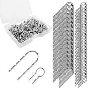 240Pcs High Temperature Nichrome Wire Jump Rings Assortment Set, R Shaped and U-Shape Hanging Burning Needle Hanger Hooks for Hobbyists DIY Pendant Ceramic Ornaments Fusing in Glass