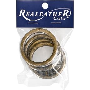 Realeather(R) Crafts 2" Brass Rings 4/Pkg-Antique Brass BRI02041