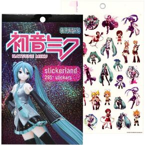 Hatsune Miku Sticker Collection, 4 Sheet Foil Cover Pad, 295+ Stickers