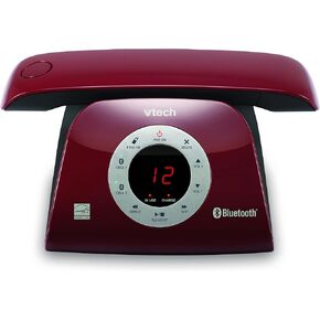 VTech VS122 DECT 6.0 Retro Design Cordless Phone with Answering System, Smart Call Blocker and Bluetooth Connect to Cell Full-Duplex Speakerphone Landline Phone for Home Office