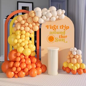 Here Comes the Son Balloon Arch Garland Kit 149pcs for Retro Sun Baby Shower First Trip Around the Sun Sunshine Theme Birthday Kids Groovy Boho Party Backdrop Decoration (Slate Blue)