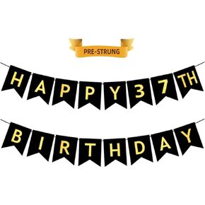 لافتة عيد ميلاد سعيد الثامن عشر ، زخارف حفلة عيد ميلاد سوداء الذهب الثامن عشر ، لافتة حزب مديرة ، 18 سنة ، لافتة عيد ميلاد ثمانية عشر لافتة