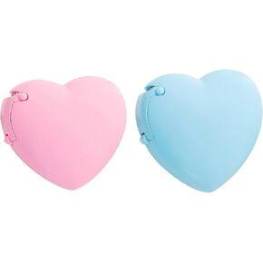 2 PCS Tape Difesers مع الأشرطة ، وموزعات شريط شكل قلب غير مرئي شريط القطع القاطع منظم حامل شريط لفة محمولة للمكتب أو المدارس (الأزرق والوردي القلب)