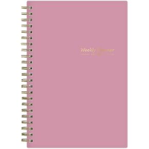 Blue Sky Undisted Plannner Calendar ، 5 "× 8" منظم العرض الأسبوعي ، وغطاء مزدوج ، وغطاء مرن ، وملاحظات فارغة لتحديد الأهداف والإنتاجية (Rose Imperial ، 5 "× 8")