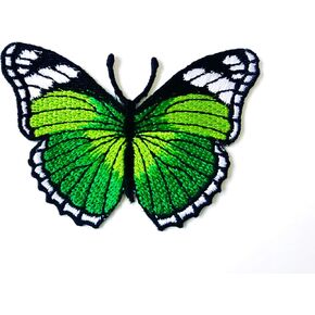 Tyga_Thai TH Butterfly Green Color Retro Beautiful Logo Patches Applique Embroidered Sew on Iron on Patch for Backpacks Jeans Jackets T-Shirt Clothing Costume,Small