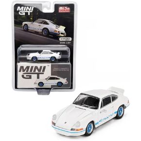 Collectibles Diecast Model Car Compatible with Mini GT 1:64 Porsche 911 Carrera RS 2.7 Grand Prix White with Blue Livery Limited Edition MGT00715