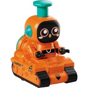Press & Go Baby Toy Car, Robot Push-Along Vehicles with Fine Motor Skills, Interactive Crawling Toys for Infants 12+ Months & Toddlers 1 2 3 4 5 6 Years Boys Girls Birthday Party Present (Blue)