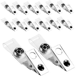 100 PCS مقاطع شارة معدنية مع أحزمة PVC واضحة ، مقاطع بطاقة الهوية ، محول مقطع شارة الهوية ، مقاطع شارة الهوية ، مقاطع الشبل ، حاملي الشارة