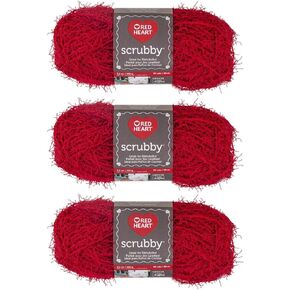 Red Heart Scrubby Yarn (3-Pack) Cherry E833-905