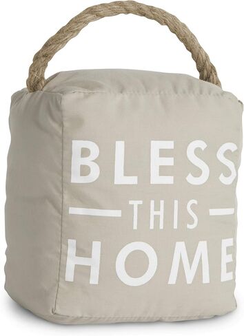 Pavilion Gift Company 72151 Bless This Home Door Stopper, 5 by 6-Inch , Gray,Tan/Beige/ White in Saudi Arabia