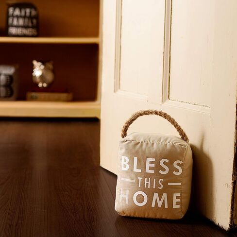 Pavilion Gift Company 72151 Bless This Home Door Stopper, 5 by 6-Inch , Gray,Tan/Beige/ White in Saudi Arabia
