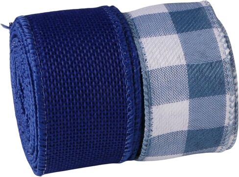 Buffalo Plaid Burlap Wired Ribbon ، Tartan Check ، Style Farmhouse ، لتغليف الهدايا ، عيد الميلاد ، زينة الزفاف (Sage Green/Solid/Check ، 2.5 بوصة) in Kuwait