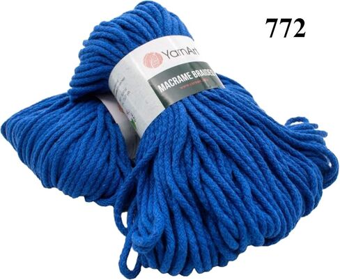 YarnArt Macrame Braided 5MM - YarnArt Macrame Braided Pastel and Vivid Colors 5MM Soft Cotton Content to Design Wall Hangings, Table Runners, Cushion Covers, Rugs and Accessories (758) in Saudi Arabia