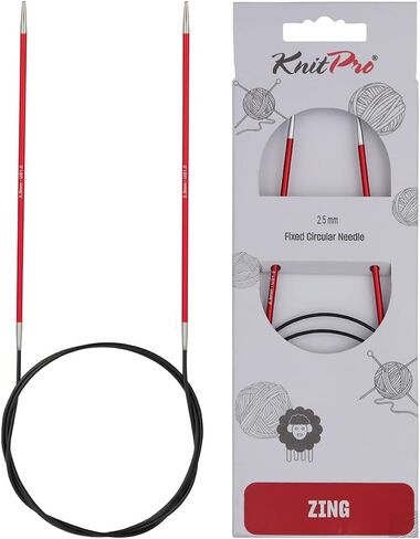 knitpro Zing الإبر الدائرية الثابتة 32 "(80 سم) | الولايات المتحدة الحجم 7 (4.5 مم) in Kuwait