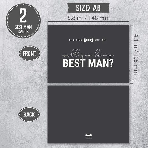 Hat Acrobat Modern Wedding Groomsman Invitation Cards, Grey and White, 10 Pieces in Saudi Arabia
