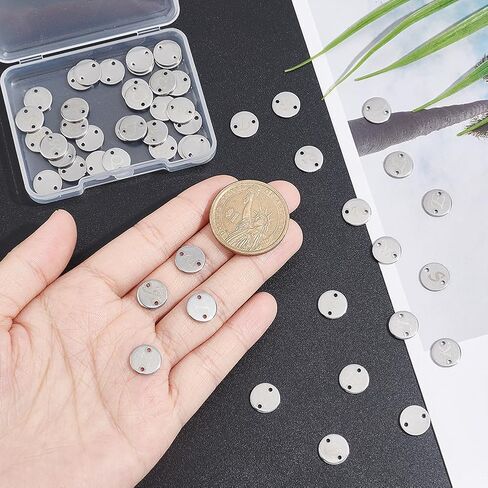 UNICRAFTALE Stainless Steel Alphabet Link Charms from A to Z Letter Pendants Connectors for Earring Bracelet Necklace Flat Round Metal Pendant DIY Earring Bracelet Making in Saudi Arabia