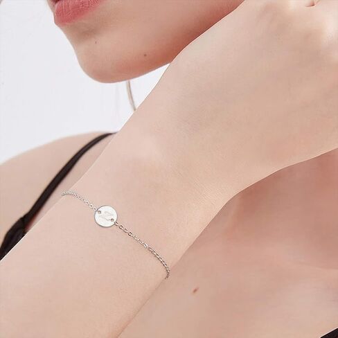 UNICRAFTALE Stainless Steel Alphabet Link Charms from A to Z Letter Pendants Connectors for Earring Bracelet Necklace Flat Round Metal Pendant DIY Earring Bracelet Making in Saudi Arabia