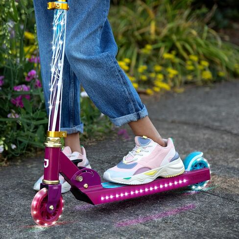 Jetson Character Kids Kick Scooter, LED Lights on Stem & Light-Up Wheels, Lightweight Frame, Height-Adjustable Handlebar, Lean-to-Steer System, Easy-Fold Mechanism in Kuwait