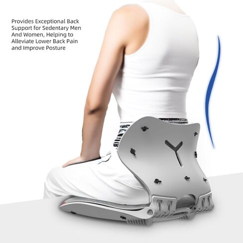 H-dog Foldable Ergonomic Lumbar and Back Support Backrest for Office Chair (Grey) in Saudi Arabia