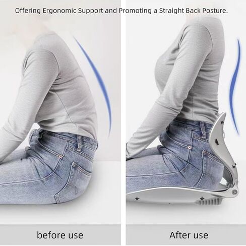 H-dog Foldable Ergonomic Lumbar and Back Support Backrest for Office Chair (Grey) in Saudi Arabia