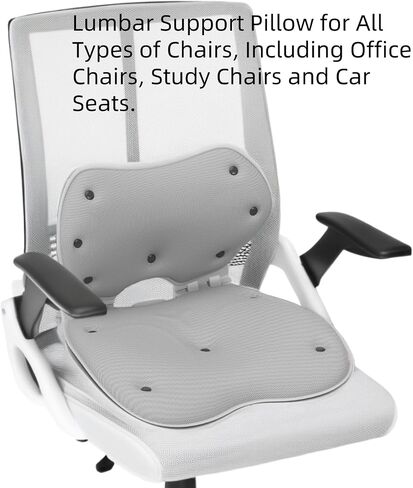 H-dog Foldable Ergonomic Lumbar and Back Support Backrest for Office Chair (Grey) in Saudi Arabia