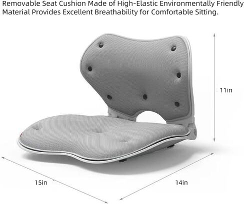 H-dog Foldable Ergonomic Lumbar and Back Support Backrest for Office Chair (Grey) in Saudi Arabia