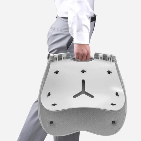 H-dog Foldable Ergonomic Lumbar and Back Support Backrest for Office Chair (Grey) in Saudi Arabia