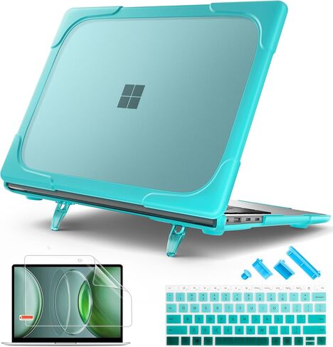 May Chen for Microsoft Surface Laptop 13.8 inch, 2024 Windows 11 AI + PC, 7th Edition Touchscreen Display, [Heavy Duty][Dual Layer] Kickstand Hard Case Cover with Rubberized TPU Bumper, Rose in Saudi Arabia