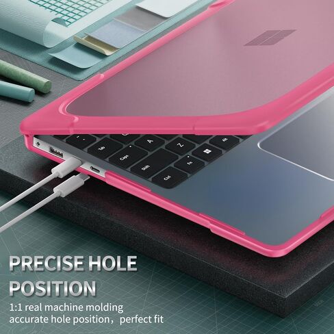 May Chen for Microsoft Surface Laptop 13.8 inch, 2024 Windows 11 AI + PC, 7th Edition Touchscreen Display, [Heavy Duty][Dual Layer] Kickstand Hard Case Cover with Rubberized TPU Bumper, Rose in Saudi Arabia