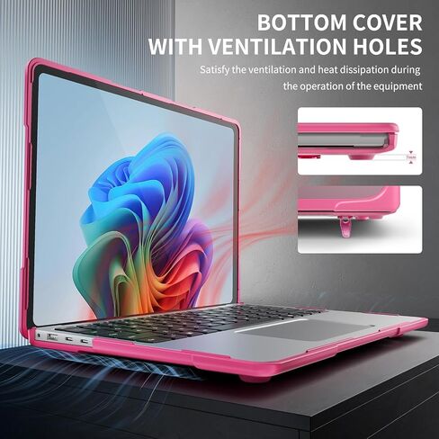 May Chen for Microsoft Surface Laptop 13.8 inch, 2024 Windows 11 AI + PC, 7th Edition Touchscreen Display, [Heavy Duty][Dual Layer] Kickstand Hard Case Cover with Rubberized TPU Bumper, Rose in Saudi Arabia