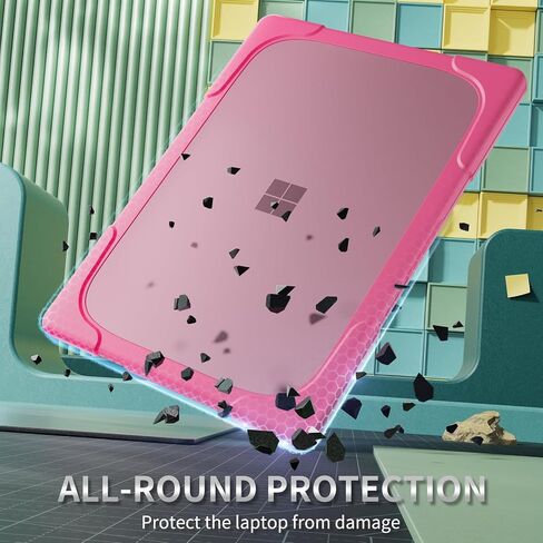 May Chen for Microsoft Surface Laptop 13.8 inch, 2024 Windows 11 AI + PC, 7th Edition Touchscreen Display, [Heavy Duty][Dual Layer] Kickstand Hard Case Cover with Rubberized TPU Bumper, Rose in Saudi Arabia
