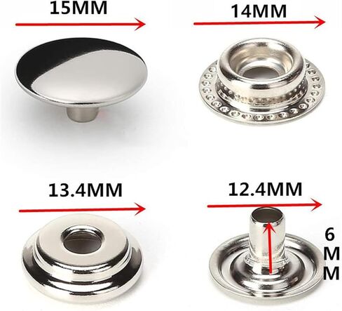 120 PCS الفولاذ المقاوم للصدأ Snap Marine Grade Boat Canvas Snaps Stables Kit 15 Mm Snap Button Button اضغط على CAT CAP للانطاليم الجينز in Kuwait